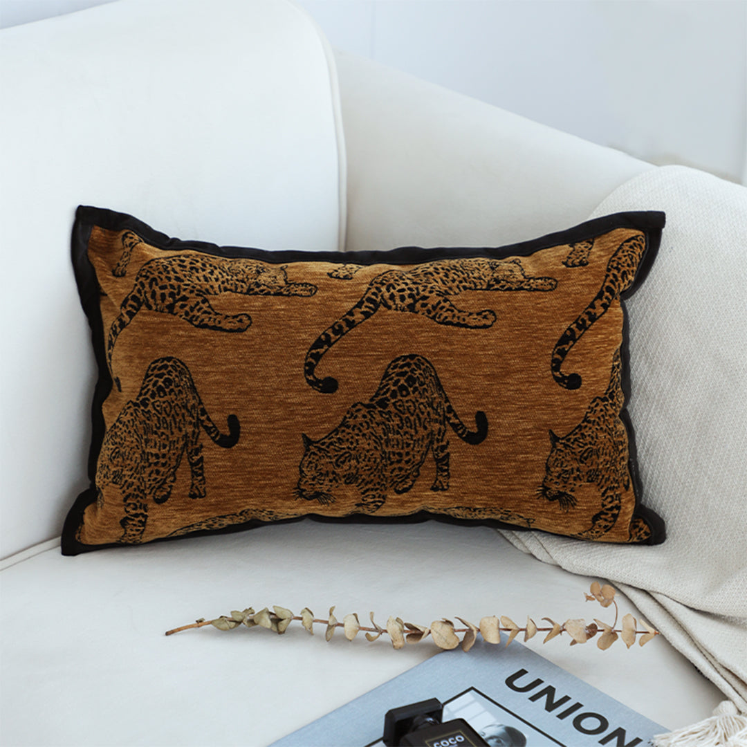 SOGA 30cm Throw Pillow Dark Brown Leopard Lumbar Decorative Cushion for Living Room • LUZ-FrenchCushion300