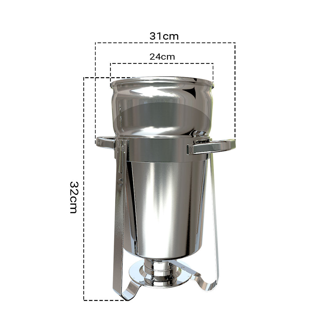 SOGA 4X 7L Round Stainless Steel Soup Warmer Marmite Chafer Full Size Catering Chafing Dish • LUZ-ChafingDish5615X4