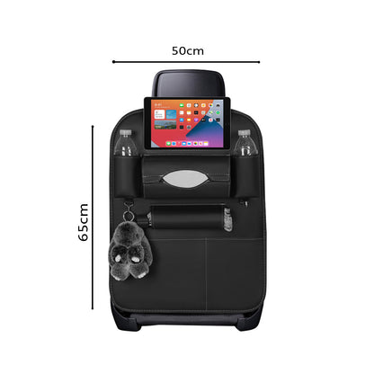 SOGA PVC Leather Car Back Seat Storage Bag Multi-Pocket Organizer Backseat and iPad Mini Holder Black • LUZ-CarStorage1SeatBagBLK