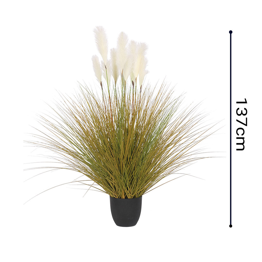 SOGA 137cm Artificial Indoor Potted Reed Bulrush Grass Tree Fake Plant Simulation Decorative • LUZ-APlantFH621
