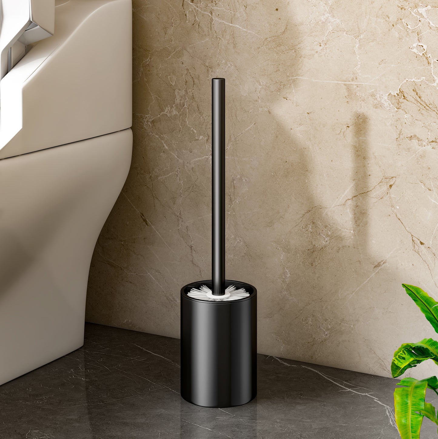 SOGA 2X 27cm Wall-Mounted Toilet Brush with Holder Bathroom Cleaning Scrub Black • LUZ-TAN1043X2