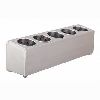 SOGA 2X 18/10 Stainless Steel Commercial Conical Utensils Cutlery Holder with 5 Holes • LUZ-CutleryHolder4603X2