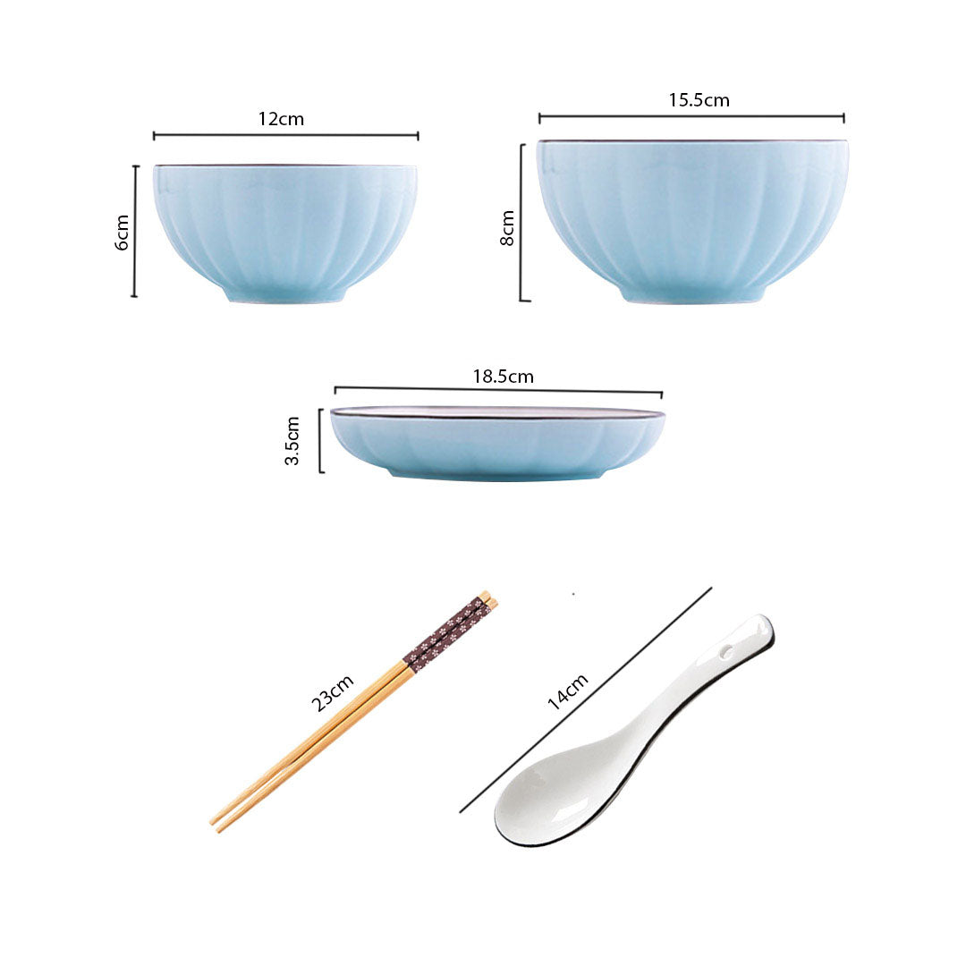 SOGA Blue Japanese Style Ceramic Dinnerware Crockery Soup Bowl Plate Server Kitchen Home Decor Set of 6 • LUZ-BowlG301