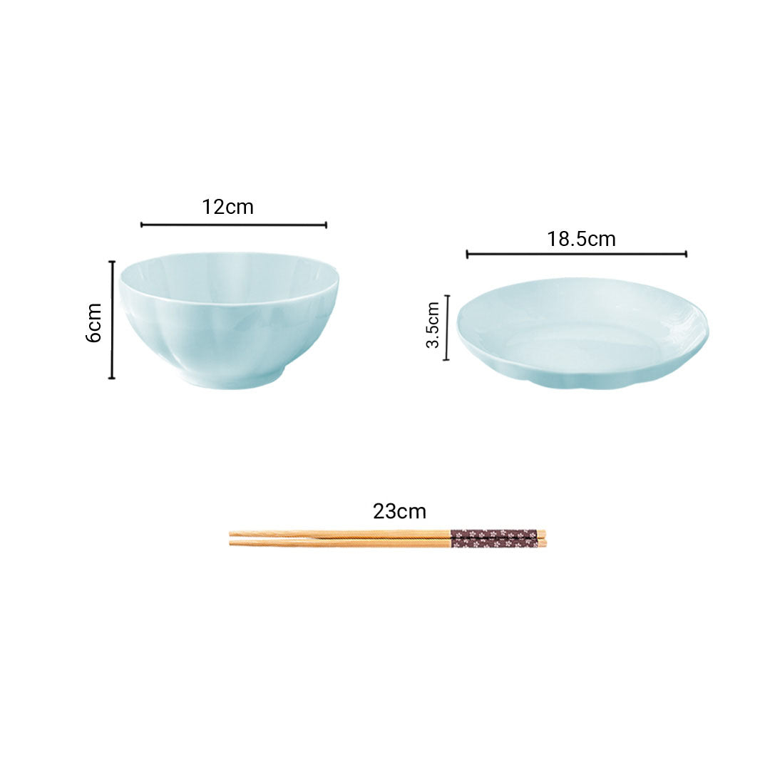 SOGA Light Blue Japanese Style Ceramic Dinnerware Crockery Soup Bowl Plate Server Kitchen Home Decor Set of 10 • LUZ-BowlG437
