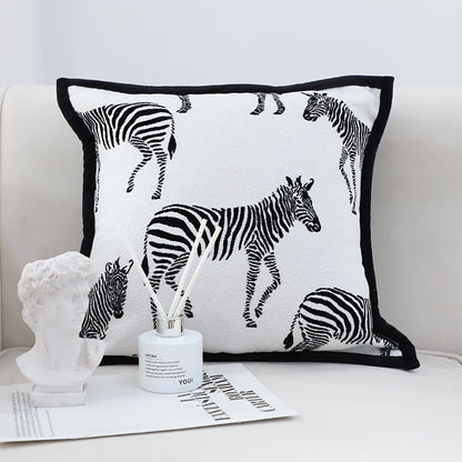 SOGA 2X 45cm Black and White Light  Luxury Zebra Cushion Decorative Square Pillow Living Room LUZ-FrenchCushion289X2