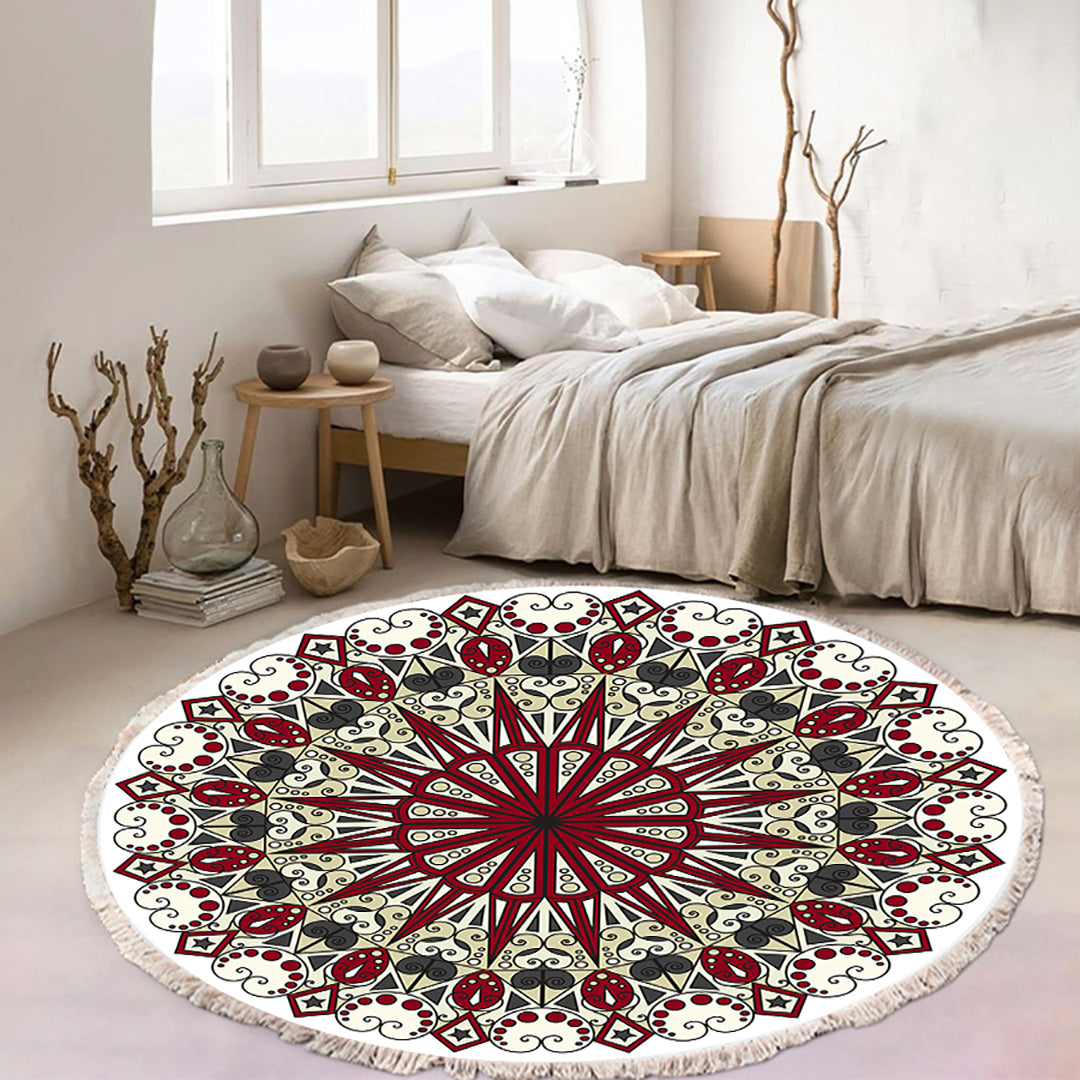 SOGA 2X 120cm Mandala Modern Ethnic Tassel Print Anti-slip Doormat, Home Decor • LUZ-CarpetXLS13X2