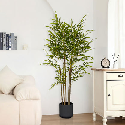 SOGA 150cm Lucky Bamboo Tree Bambusa Vulgaris Artificial Plant w/ 7 Branches Home Accent Decor • LUZ-APlantFHZ150
