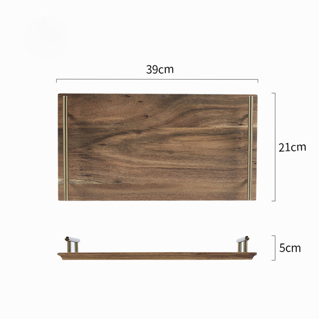 SOGA 2X 39cm Brown  Rectangle Wooden Acacia Food Serving Tray Charcuterie Board Home Decor • LUZ-WodC234X2