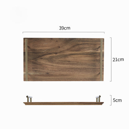 SOGA 2X 39cm Brown  Rectangle Wooden Acacia Food Serving Tray Charcuterie Board Home Decor • LUZ-WodC234X2
