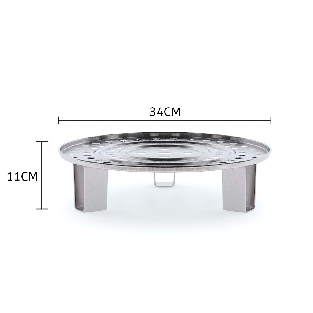 SOGA 2X 34cm Stainless Steel Steamer Insert Stock Pot Steaming Rack Stockpot Tray • LUZ-SS-Rack34CMX2
