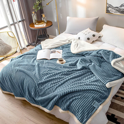 SOGA 2X  Blue Throw Blanket Warm Cozy Double Sided Thick Flannel Coverlet Fleece Bed Sofa Comforter • LUZ-Blanket308X2
