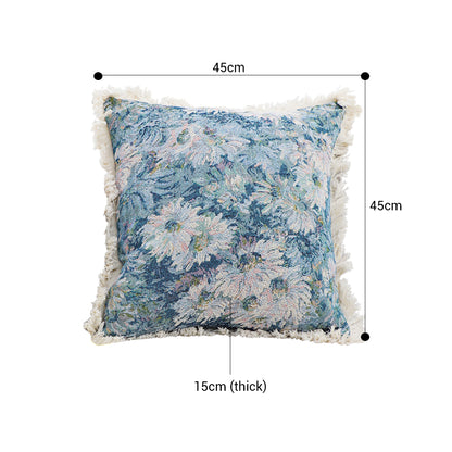 SOGA 50cm Oil Painting Shabby Chic Style Handmade Full Floral Needlepoint Throw Pillow • LUZ-FrenchCushion208