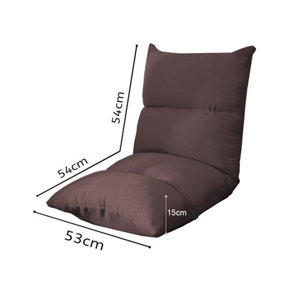 SOGA Lounge Floor Recliner Adjustable Lazy Sofa Bed Folding Game Chair Coffee • LUZ-LoungeFabricCoffee