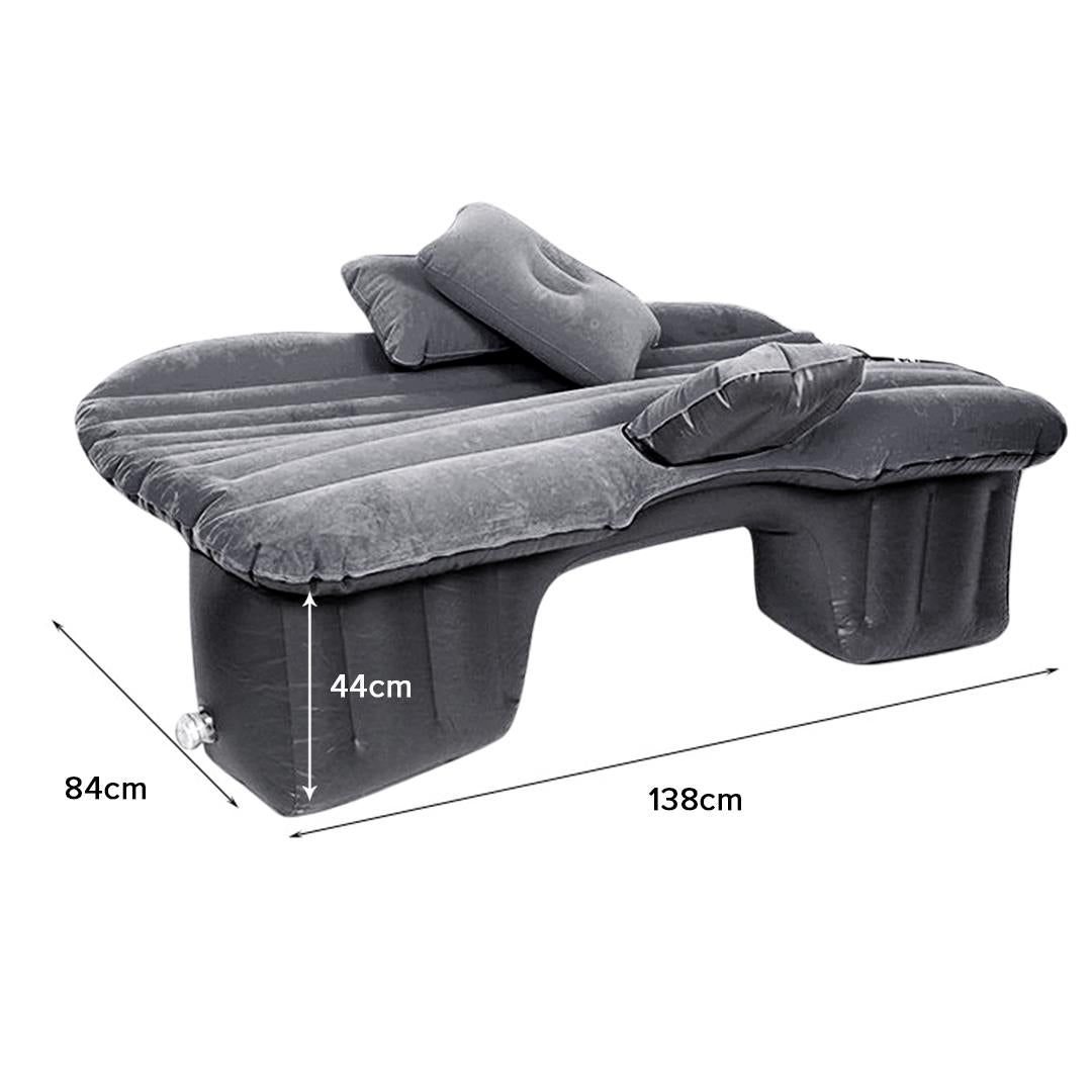 SOGA 2X Inflatable Car Mattress Portable Travel Camping Air Bed Rest Sleeping Bed Grey • LUZ-CarMatGreyX2