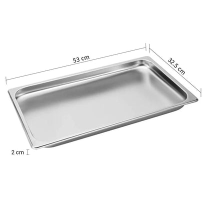 SOGA 2X Gastronorm GN Pan Full Size 1/1 GN Pan 2cm Deep Stainless Steel Tray • LUZ-GastronormPans5401X2