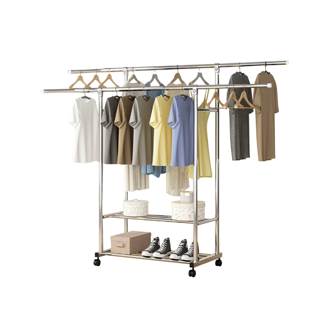 SOGA 200cm Stainless Steel Floor-Standing Clothes Rack - Durable and Space-Saving Laundry Organizer • LUZ-BSXG2531