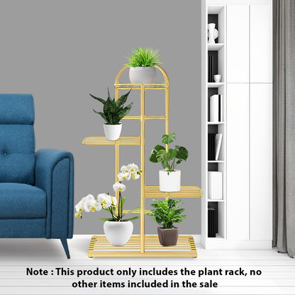 SOGA 2X 4 Tier 5 Pots Gold Metal Plant Stand Flowerpot Display Shelf Rack Indoor Home Office Decor • LUZ-FPotH12X2
