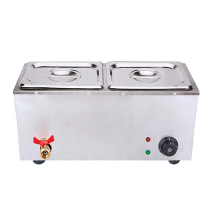 SOGA 2X Stainless Steel 2 X 1/2 GN Pan Electric Bain-Marie Food Warmer with Lid • LUZ-FoodWarmer740X2