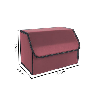 SOGA Leather Car Boot Collapsible Foldable Trunk Cargo Organizer Portable Storage Box Red Medium • LUZ-StorageREDMed