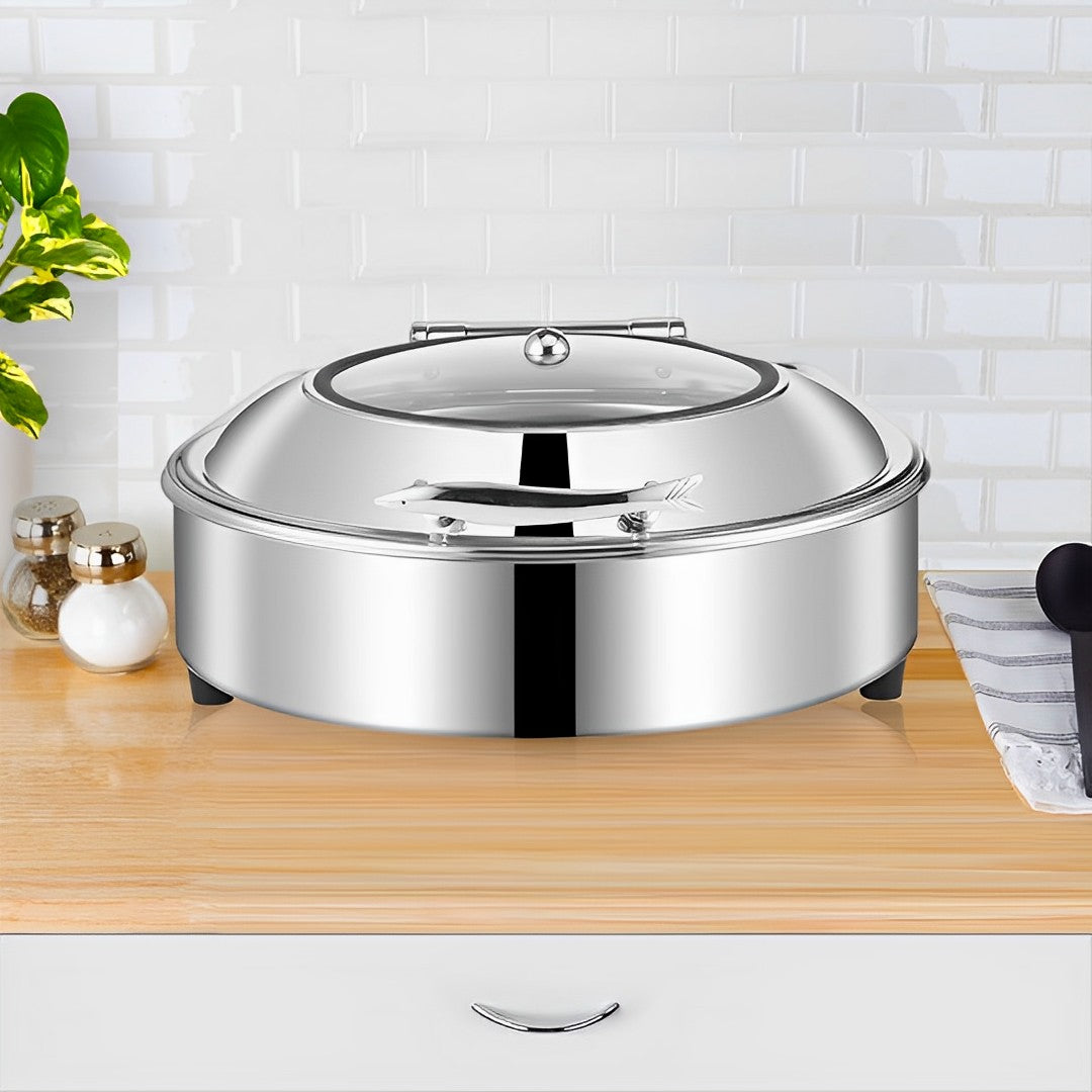 SOGA 2X Stainless Steel Round Chafing Dish Tray Buffet Cater Food Warmer Chafer with Top Lid • LUZ-ChafingDish2105X2