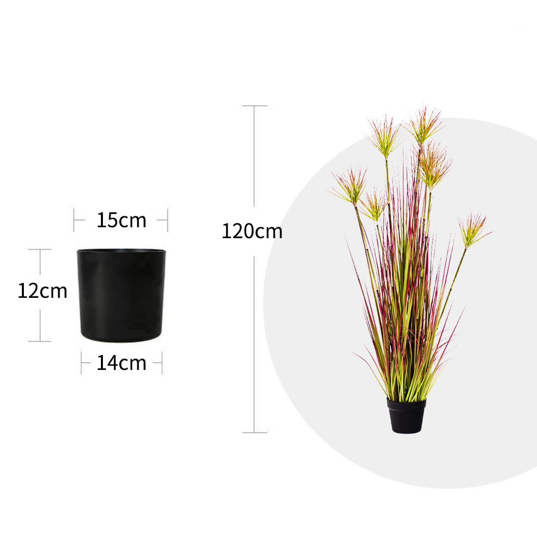 SOGA 120cm Purple-Red Artificial Indoor Potted Papyrus Plant Tree Fake Simulation Decorative • LUZ-APlantFH60152