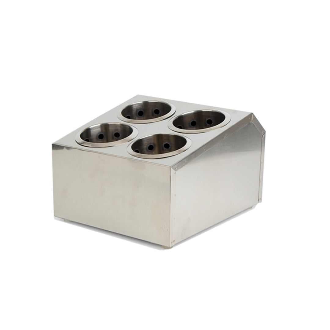 SOGA 18/10 Stainless Steel Commercial Conical Utensils Square Cutlery Holder with 4 Holes • LUZ-CutleryHolder4604