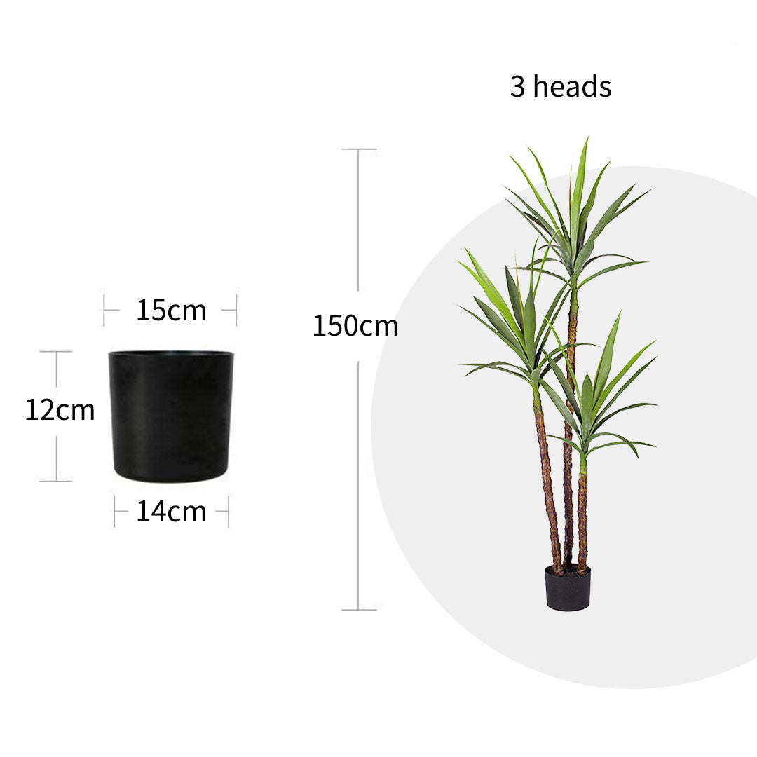 SOGA 4X 150cm Artificial Natural Green Dracaena Yucca Tree Fake Tropical Indoor Plant Home Office Decor • LUZ-APlantJL1503QX4