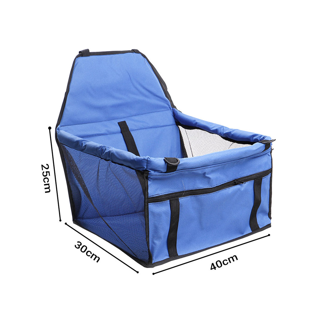 SOGA Waterproof Pet Booster Car Seat Breathable Mesh Safety Travel Portable Dog Carrier Bag • LUZ-CarPetBagBLU