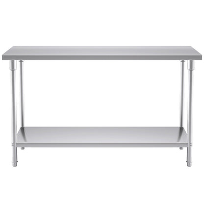 SOGA 150*70*85cm Commercial Catering Kitchen Stainless Steel Prep Work Bench • LUZ-WorkBenchSS2010150CM