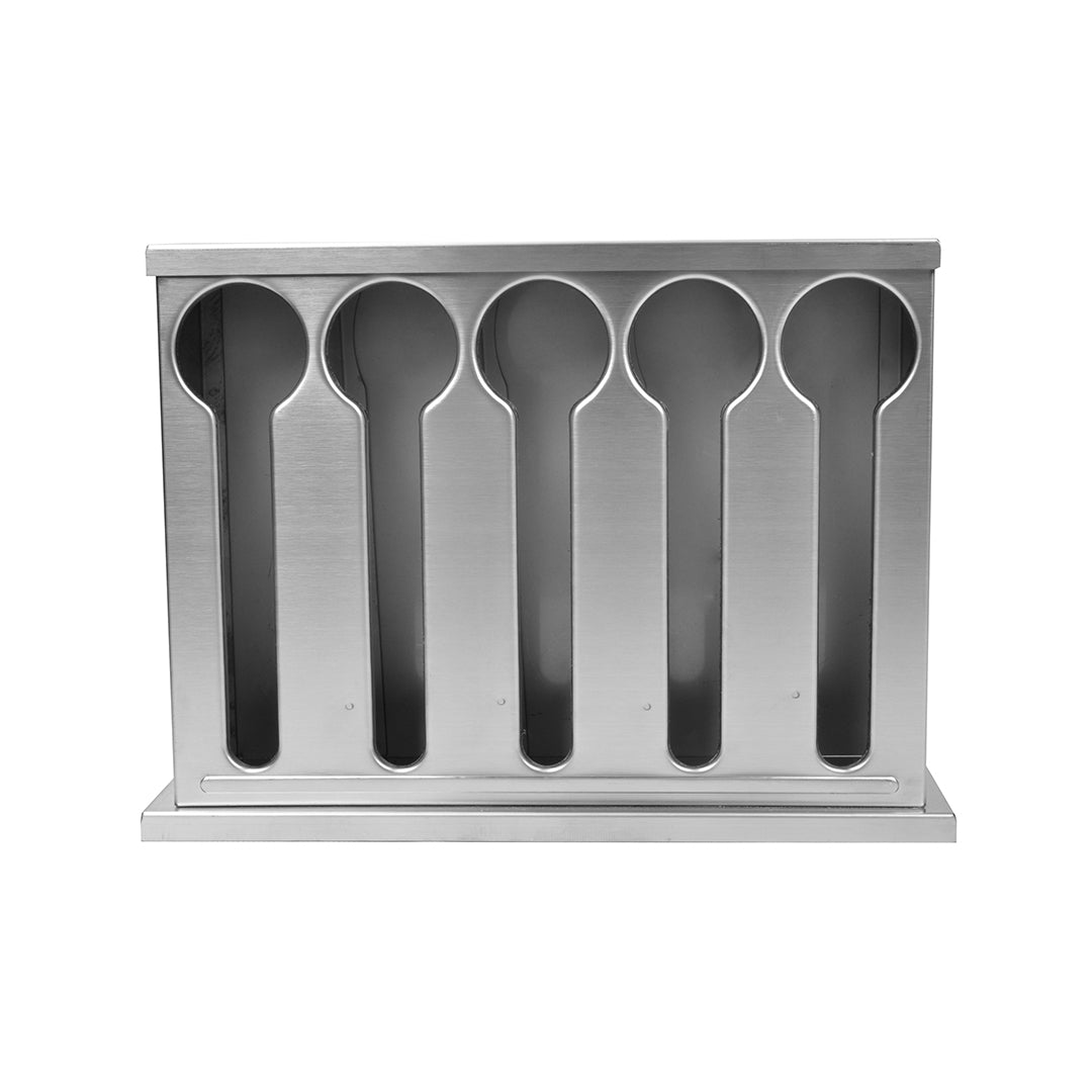 SOGA Stainless Steel Buffet Restaurant Spoon Utensil Holder Storage Rack 5 Holes • LUZ-CutleryHolder4632