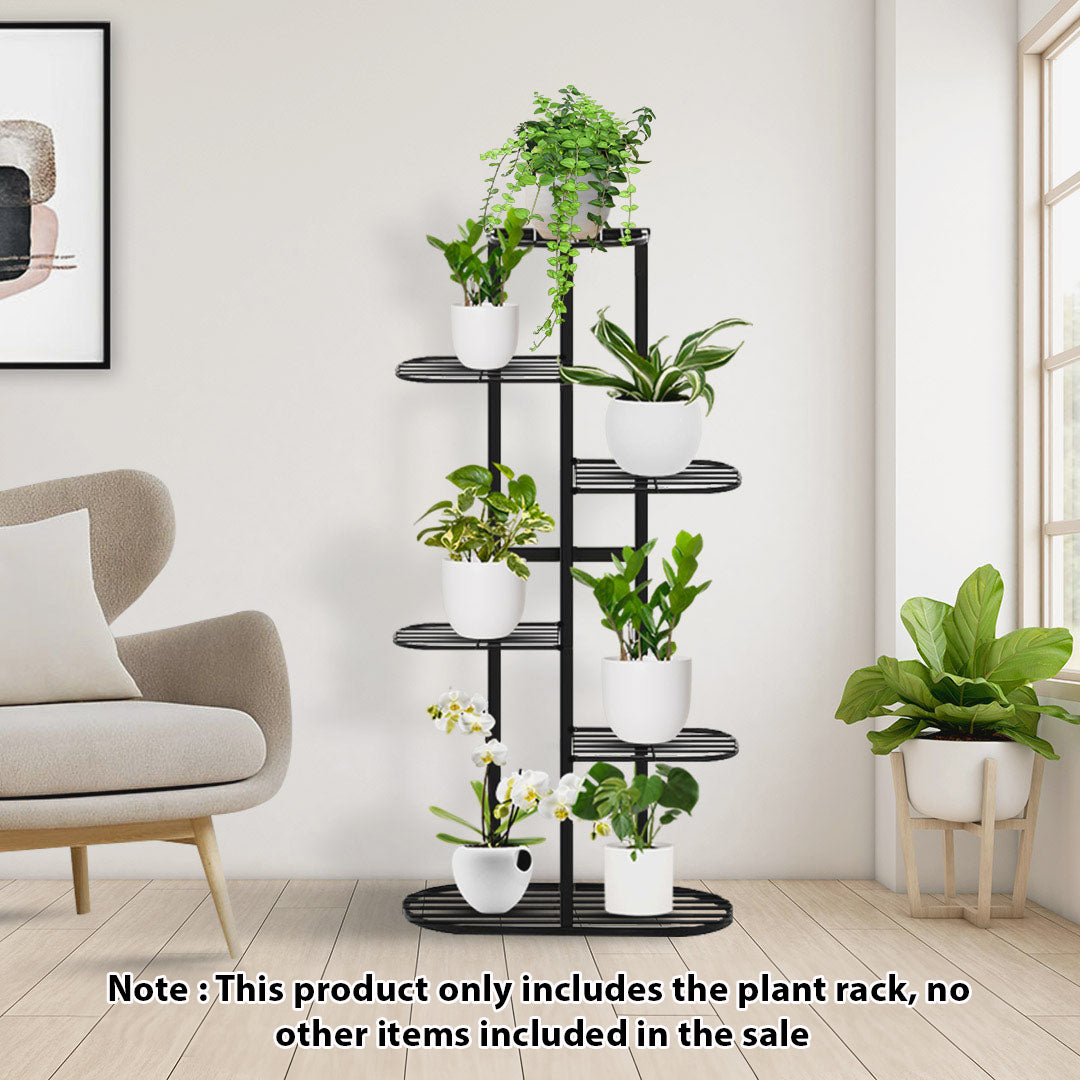 SOGA 2X 7 Tier 8 Pots Black Metal Plant Rack Flowerpot Storage Display Stand Holder Home Garden Decor • LUZ-FPotH23X2