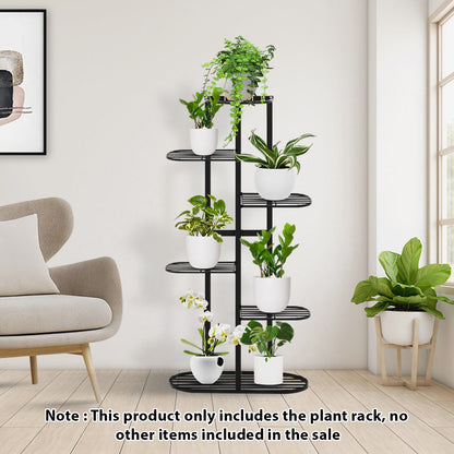 SOGA 2X 7 Tier 8 Pots Black Metal Plant Rack Flowerpot Storage Display Stand Holder Home Garden Decor • LUZ-FPotH23X2