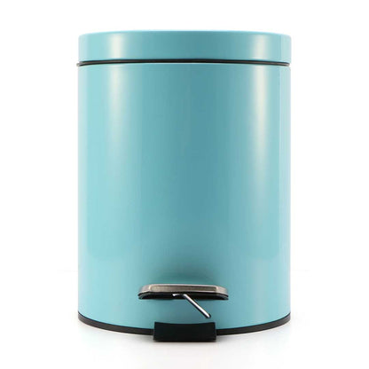 SOGA 2X 12L Foot Pedal Stainless Steel Rubbish Recycling Garbage Waste Trash Bin Round Blue • LUZ-RubbishBinRound12LBlueX2