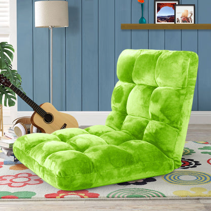 SOGA 2X Floor Recliner Folding Lounge Sofa Futon Couch Folding Chair Cushion Green • LUZ-LoungeChairGreenX2