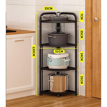 SOGA 2X 4 Tier Steel Triangular  Corner Stand Multi-Functional Shelves Portable Storage Organizer • LUZ-KitchenXY025X2