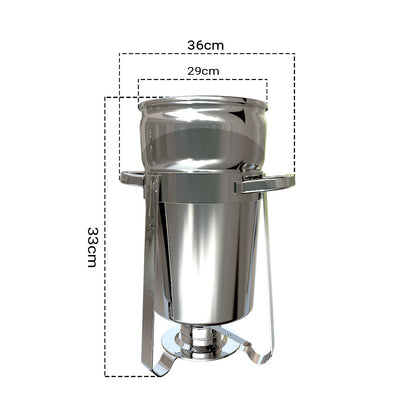 SOGA 4X 11L Round Stainless Steel Soup Warmer Marmite Chafer Full Size Catering Chafing Dish • LUZ-ChafingDish5616X4
