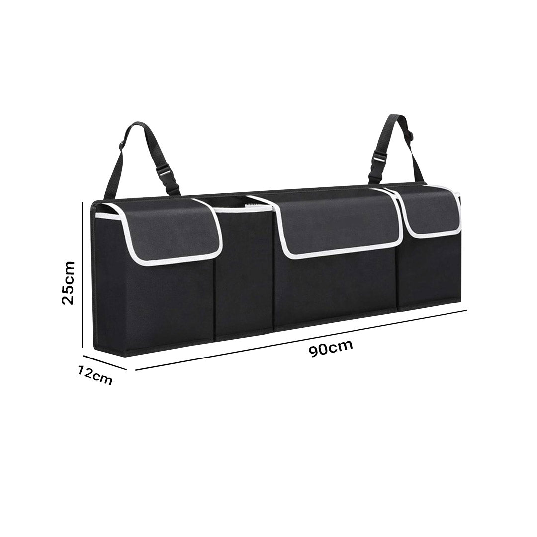 SOGA 2X Oxford Cloth Car Storage Trunk Organiser Backseat Multi-Purpose Interior Accessories Black • LUZ-CarStorage4BagX2