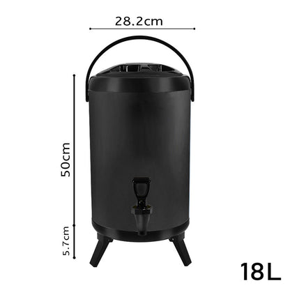 SOGA 4X 18L Stainless Steel Insulated Milk Tea Barrel Hot and Cold Beverage Dispenser Container with Faucet Black • LUZ-VICDispenser18LBLKX4