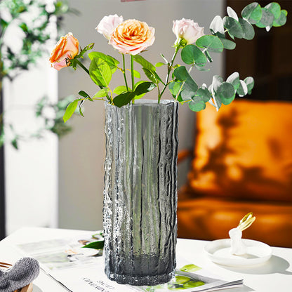 SOGA 30.5cm Handcrafted Grey Glass Vase, Classic Design for Home Decor • LUZ-GVaseGrey305