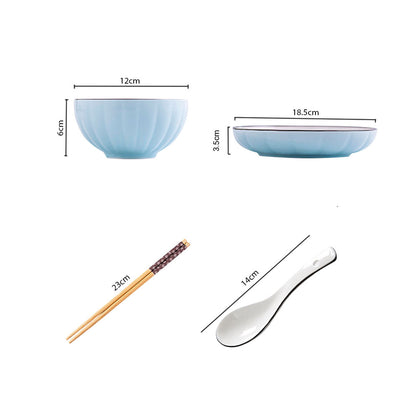 SOGA Blue Japanese Style Ceramic Dinnerware Crockery Soup Bowl Plate Server Kitchen Home Decor Set of 8 • LUZ-BowlG303