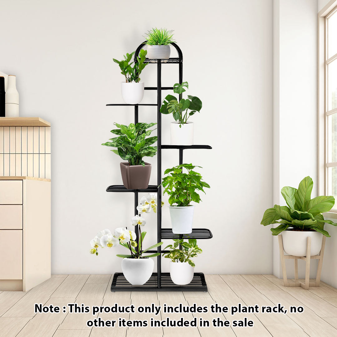 SOGA 2X 6 Tier 7 Pots Black Metal Plant Stand Flowerpot Display Shelf Rack Indoor Home Office Decor • LUZ-FPotH04X2