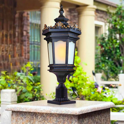 Vintage Lamp 6X 72cm Lantern Stand Elegant Aluminum & Glass Outdoor Light Antique Style Exterior Fixture • LUZ-Lamp320StandX6