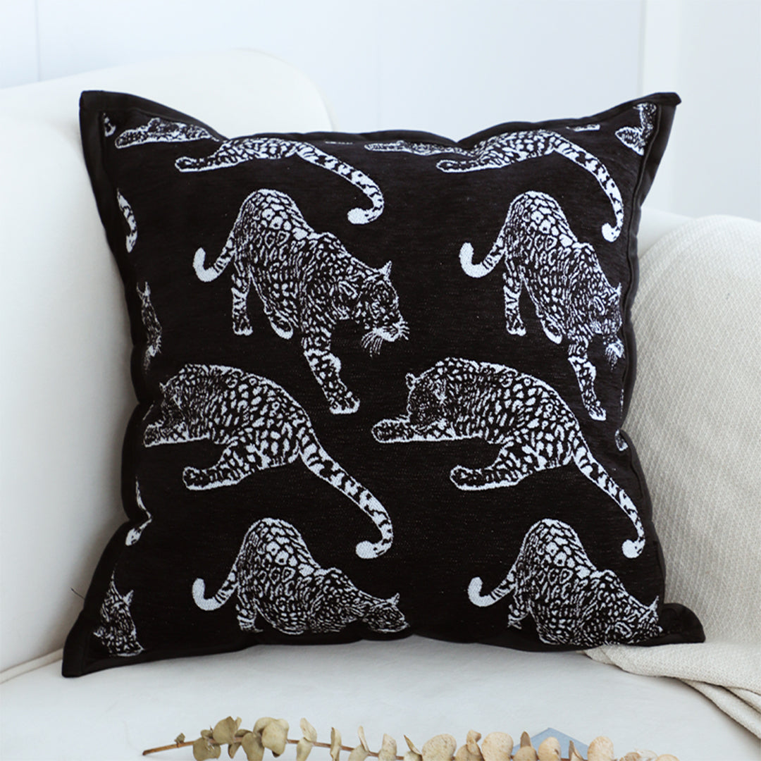 SOGA 45cm Throw Pillow Black Leopard Light Luxury Decorative Cushion for Living Room • LUZ-FrenchCushion294
