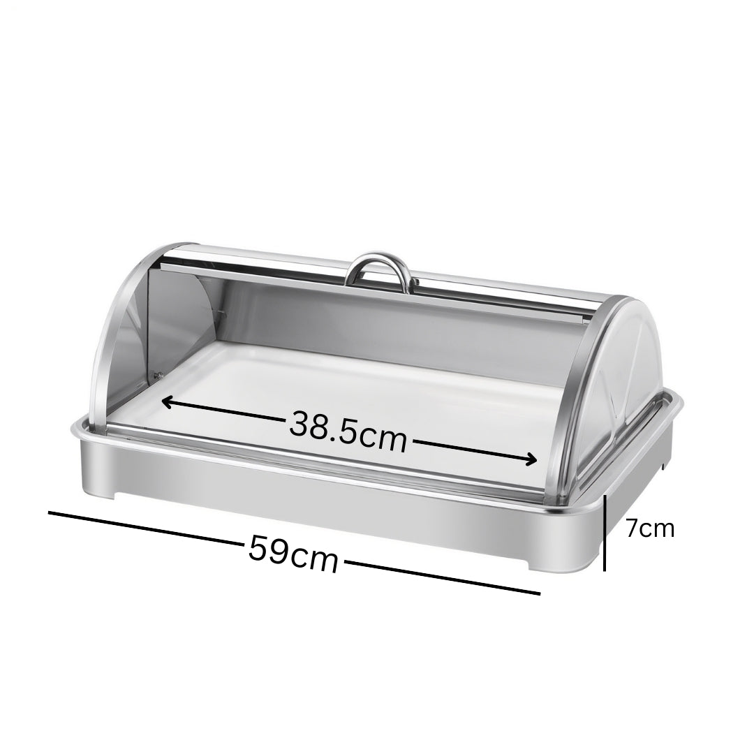 SOGA 59x38.5cm Silver Color Ceramic Serving Bowl Chafing Dish for Kitchen Essential • LUZ-ChafingDish6V13