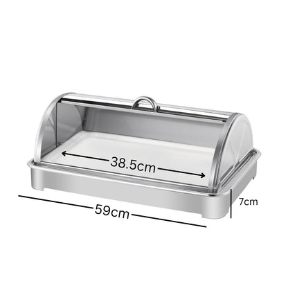 SOGA 59x38.5cm Silver Color Ceramic Serving Bowl Chafing Dish for Kitchen Essential • LUZ-ChafingDish6V13