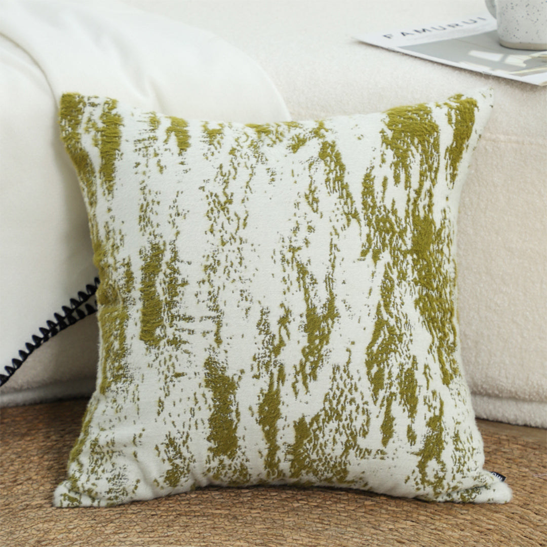 SOGA 50cm Throw Pillow White and Olive Green Deluxe Polyester Fiber and Cotton  for Home Decor • LUZ-FrenchCushion327