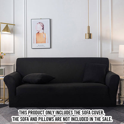 SOGA 4-Seater Black Sofa Cover Couch Protector High Stretch Lounge Slipcover Home Decor • LUZ-SofaCov204