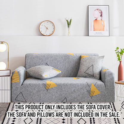 SOGA 2-Seater Geometric Print Sofa Cover Couch Protector High Stretch Lounge Slipcover Home Decor • LUZ-SofaCov214