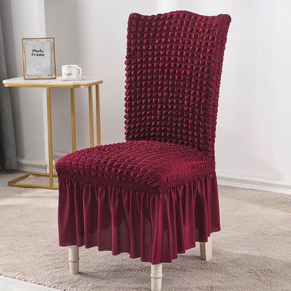 SOGA 2X Burgundy Chair Cover Seat Protector with Ruffle Skirt Stretch Slipcover Wedding Party Home Decor • LUZ-Chaircov21AX2