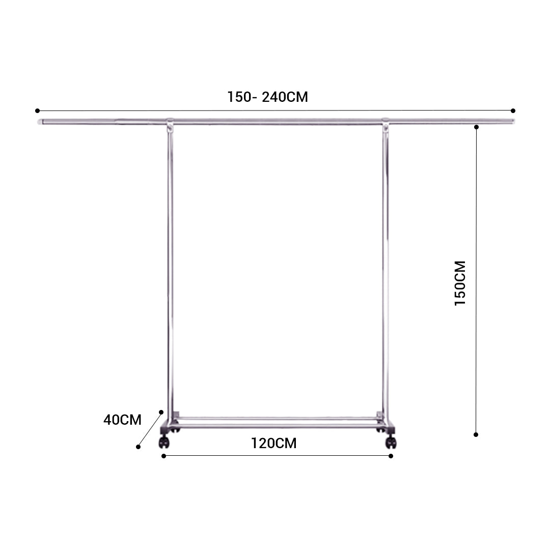 SOGA 240cm Stainless Steel Floor-Standing Clothes Rack - Durable and Space-Saving Laundry Organizer • LUZ-BSXG2524